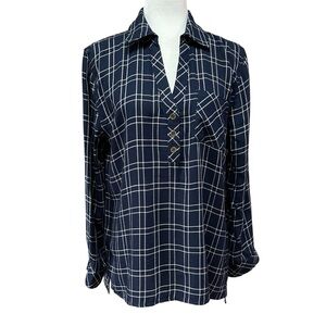 Ash & Ember Navy Blue Plaid Shirt US L